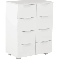 vidaXL Byråer>Skänk högglans vit 60x35x80 cm spånskiva