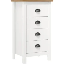 vidaXL Byråer>Skänk Hill vit 46x35x80 cm massiv furu