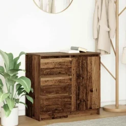 vidaXL Byråer>Skänk med låda gammalt trä 71x35x65 cm konstruerat trä