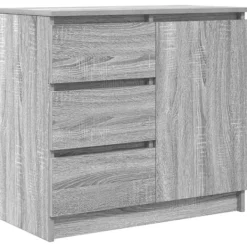 vidaXL Byråer>Skänk med låda grå sonoma 71x35x65 cm konstruerat trä