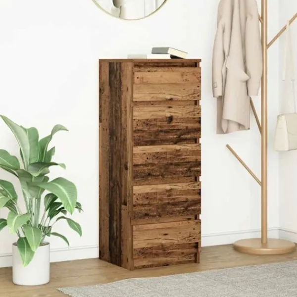 vidaXL Byråer>Skänk med lådor gammalt trä 37,5x35x99 cm konstruerat trä