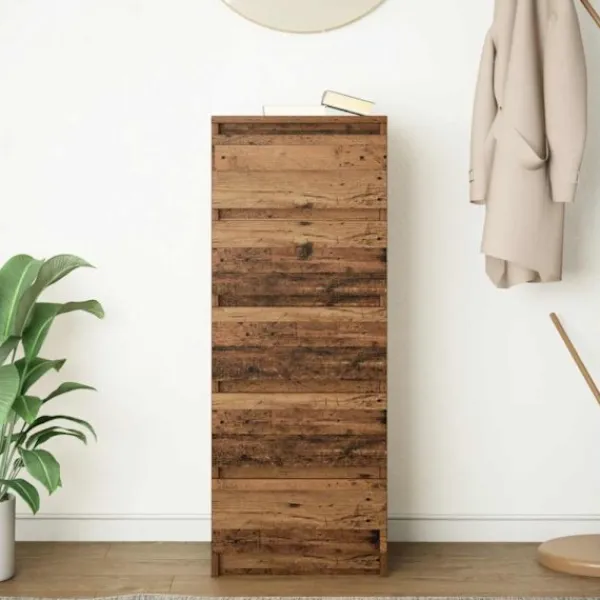 vidaXL Byråer>Skänk med lådor gammalt trä 37,5x35x99 cm konstruerat trä