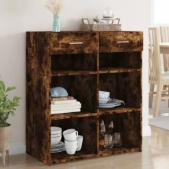 vidaXL Sideboards>Skänk rökfärgad ek 80x42,5x93 cm konstruerat trä