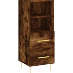 vidaXL Sideboards>Skänk rökfärgad ek 34,5x34x90 cm konstruerat trä