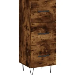 vidaXL Byråer>Skänk rökfärgad ek 34,5x34x90 cm konstruerat trä