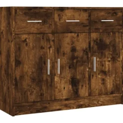 vidaXL Sideboards>Skänk rökfärgad ek 91x28x75 cm konstruerat trä