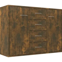 vidaXL Byråer>Skänk rökfärgad ek 88x30x65 cm konstruerat trä