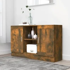 vidaXL Sideboards>Skänk rökfärgad ek 120x30,5x70 cm konstruerat trä
