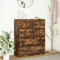 vidaXL Byråer>Skänk rökt ek 80x35x99 cm konstruerat trä