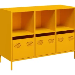 vidaXL Sideboards>Skänk senapsgul 101,5x39x73,5 cm kallvalsat stål