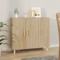 vidaXL Sideboards>Skänk sonoma-ek 90x34x80 cm konstruerat trä
