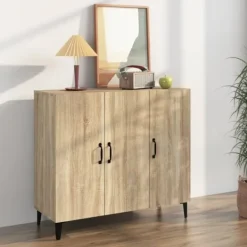 vidaXL Sideboards>Skänk sonoma-ek 90x34x80 cm konstruerat trä