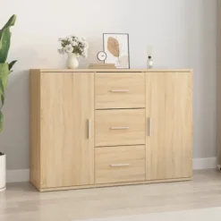 vidaXL Sideboards>Skänk sonoma-ek 91x29,5x65 cm konstruerat trä