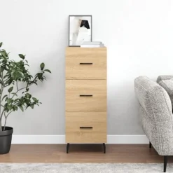 vidaXL Byråer>Skänk sonoma-ek 34,5x34x90 cm konstruerat trä