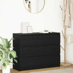 vidaXL Byråer>Skänk svart ek 100x35x76 cm konstruerat trä