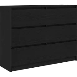 vidaXL Byråer>Skänk svart ek 100x35x76 cm konstruerat trä