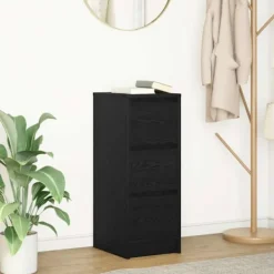 vidaXL Byråer>Skänk svart ek 29,5x34x76 cm konstruerat trä