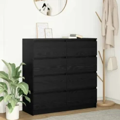 vidaXL Byråer>Skänk svart ek 100x35x99 cm konstruerat trä