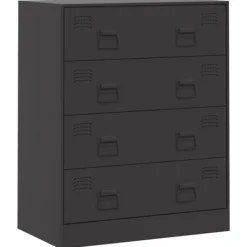 vidaXL Byråer>Skänk svart 67x39x83 cm stål