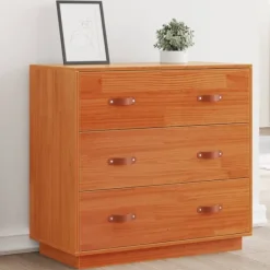 vidaXL Byråer>Skänk vaxbrun 80x40x75 cm massiv furu