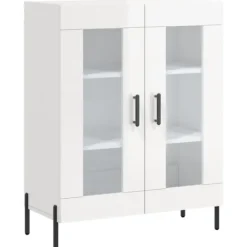 vidaXL Skåp>Skänk vit högglans 69,5x34x90 cm konstruerat trä