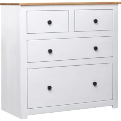 vidaXL Byråer>Skänk vit 80x40x83 cm furu panama