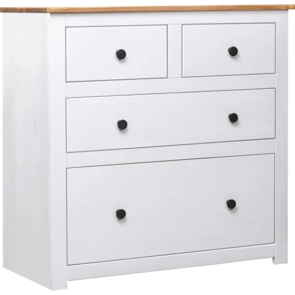 vidaXL Byråer>Skänk vit 80x40x83 cm furu panama