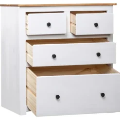 vidaXL Byråer>Skänk vit 80x40x83 cm furu panama