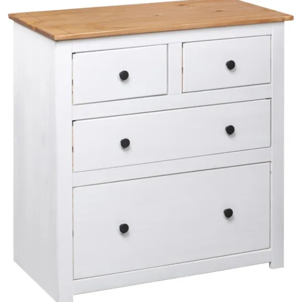 vidaXL Byråer>Skänk vit 80x40x83 cm furu panama