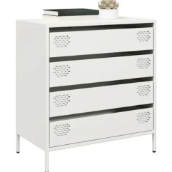 vidaXL Byråer>Skänk vit 68x39x73,5 cm kallvalsat stål