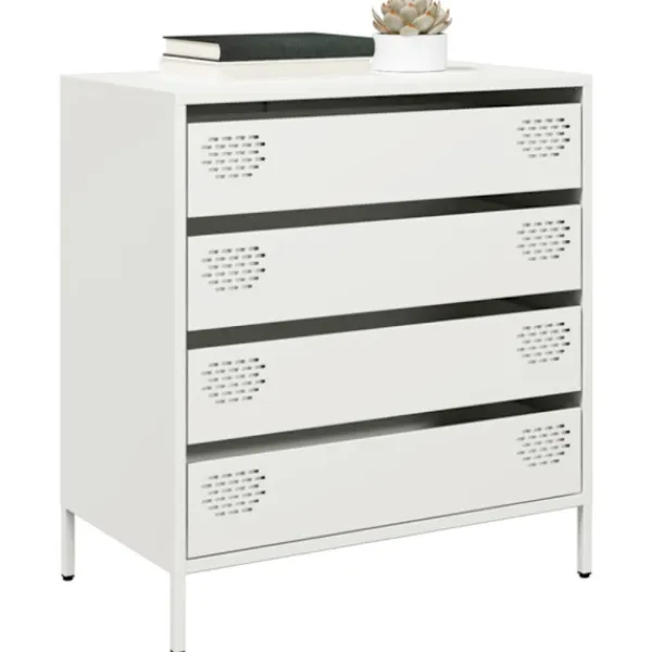 vidaXL Byråer>Skänk vit 68x39x73,5 cm kallvalsat stål