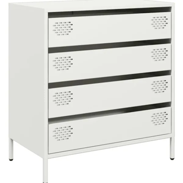 vidaXL Byråer>Skänk vit 68x39x73,5 cm kallvalsat stål