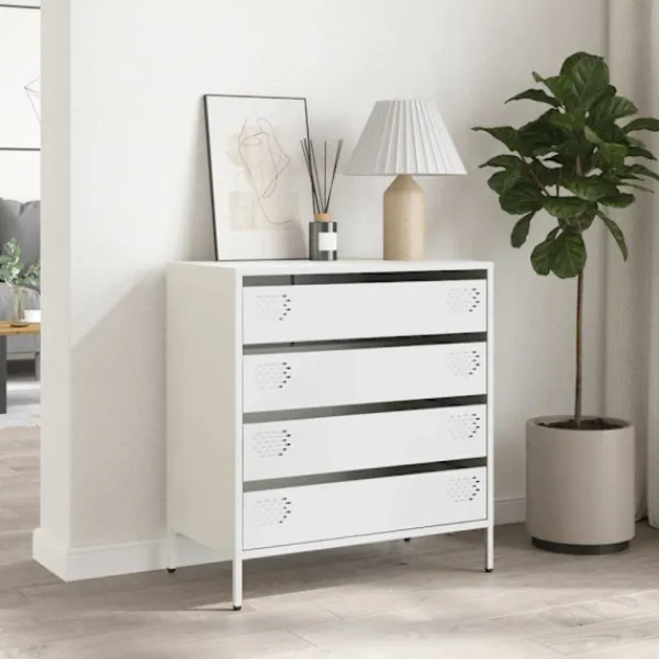 vidaXL Byråer>Skänk vit 68x39x73,5 cm kallvalsat stål