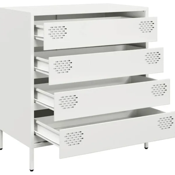 vidaXL Byråer>Skänk vit 68x39x73,5 cm kallvalsat stål