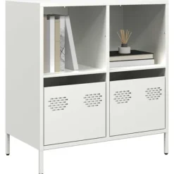 vidaXL Sideboards>Skänk vit 68x39x73,5 cm kallvalsat stål