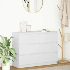 vidaXL Byråer>Skänk vit 100x35x76 cm konstruerat trä