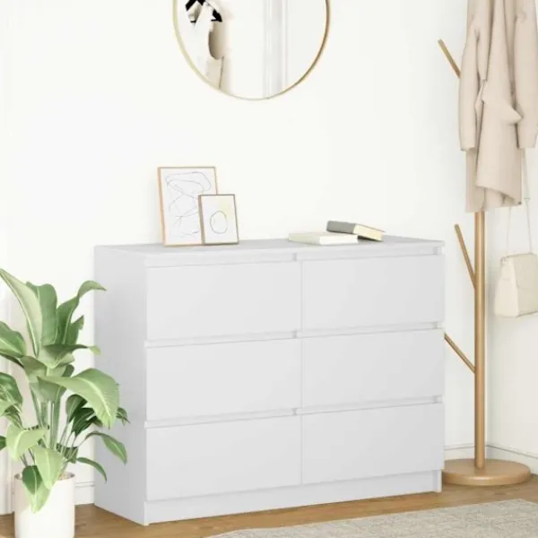 vidaXL Byråer>Skänk vit 100x35x76 cm konstruerat trä