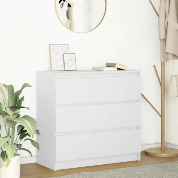 vidaXL Byråer>Skänk vit 80x35x76 cm konstruerat trä