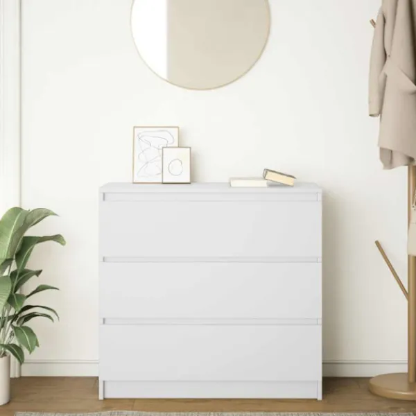 vidaXL Byråer>Skänk vit 80x35x76 cm konstruerat trä