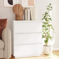 vidaXL Byråer>Skänk vit 60x34x75 cm massiv furu