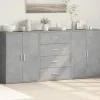 vidaXL Sideboards>Skänkar 3 st betonggrå 60x31x84 cm konstruerat trä