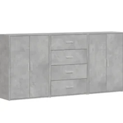 vidaXL Sideboards>Skänkar 3 st betonggrå 60x31x84 cm konstruerat trä