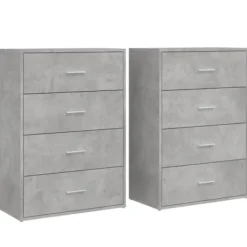 vidaXL Byråer>Skänkar 2 st betonggrå 60x31x84 cm konstruerat trä