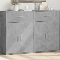 vidaXL Sideboards>Skänkar 2 st betonggrå 60x30x84 cm konstruerat trä