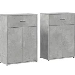 vidaXL Sideboards>Skänkar 2 st betonggrå 60x30x84 cm konstruerat trä