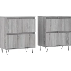 vidaXL Sideboards>Skänkar 2 st grå sonoma konstruerat trä