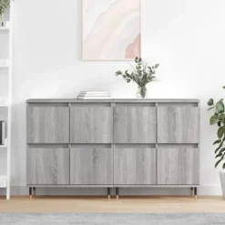 vidaXL Sideboards>Skänkar 2 st grå sonoma konstruerat trä