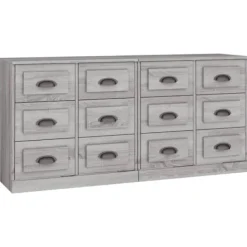 vidaXL Byråer>Skänkar 2 st grå sonoma konstruerat trä