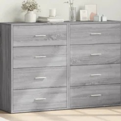 vidaXL Byråer>Skänkar 2 st grå sonoma 60x31x84 cm konstruerat trä