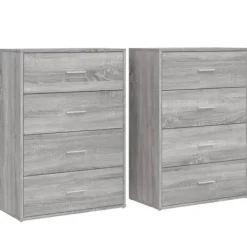 vidaXL Byråer>Skänkar 2 st grå sonoma 60x31x84 cm konstruerat trä